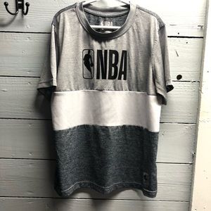 NBA Boys Short Sleeve Athletic Tee Gray and White Medium